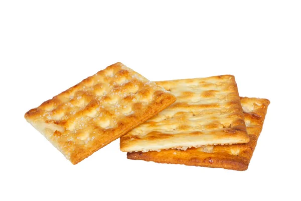 Crackers Met Suiker Geïsoleerd Witte Achtergrond — Stockfoto