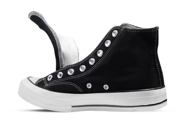 Black Sneakers Chucks Taylor Isolated White Background — Stock Photo, Image