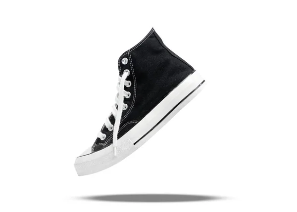 Μαύρα Sneakers Chucks Taylor Απομονωμένα Λευκό Φόντο — Φωτογραφία Αρχείου