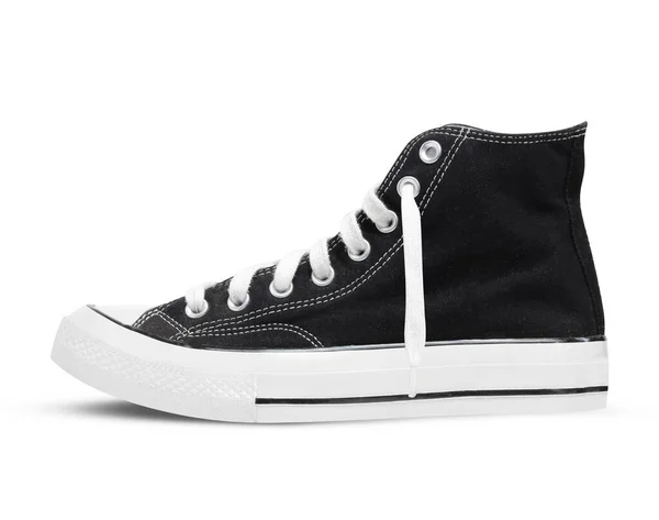 Μαύρα Sneakers Chucks Taylor Απομονωμένα Λευκό Φόντο — Φωτογραφία Αρχείου