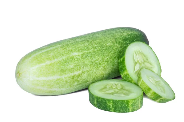 Komkommer Groente Geïsoleerd Witte Achtergrond — Stockfoto