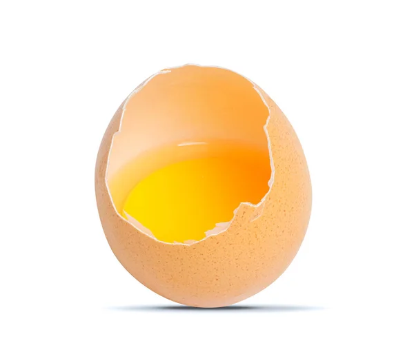 クリッピングパスで白い背景に単離された卵 壊れた卵 — ストック写真