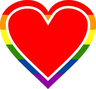 Şirin LGBTQ vektör kalp simgesi