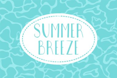 Arka planda su dokusu olan parlak bir kartpostal.