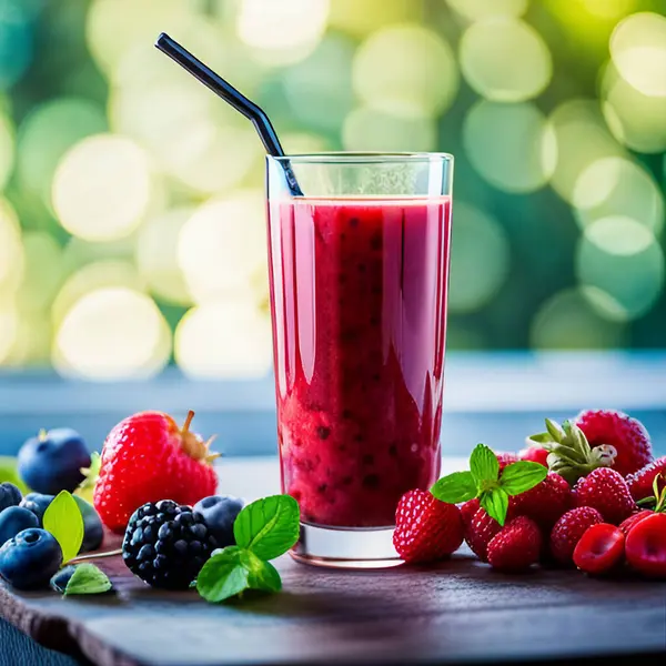 Tahta masada cam içinde taze böğürtlen, sağlıklı yiyecek.