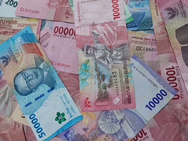 Indonesische Rupiah Bankbiljetten Serie Uitgegeven Sinds 2022 Indonesische Rupiah Achtergrond — Stockfoto
