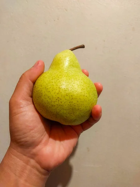 Fresh Green Pears Kitchen White Background — Stock Photo, Image