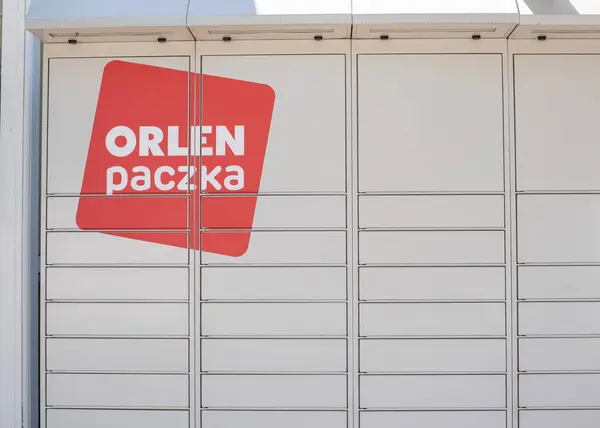 stock image Bialystok, Poland, 07/09/2024: Orlen parcel locker