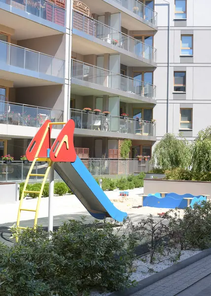 stock image Children's playground in a European apartment building. High quality photo