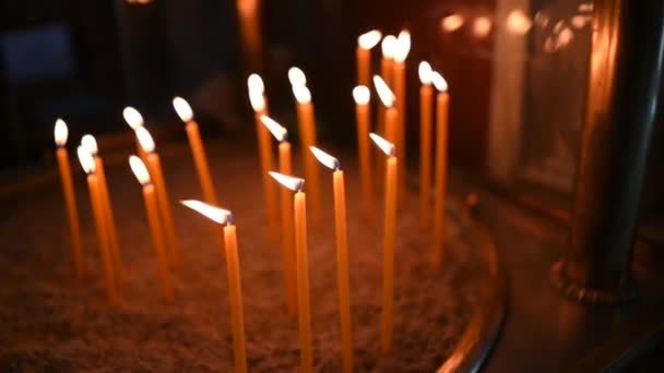 Candles Burning Church High Quality Fullhd Footage — Stock Video