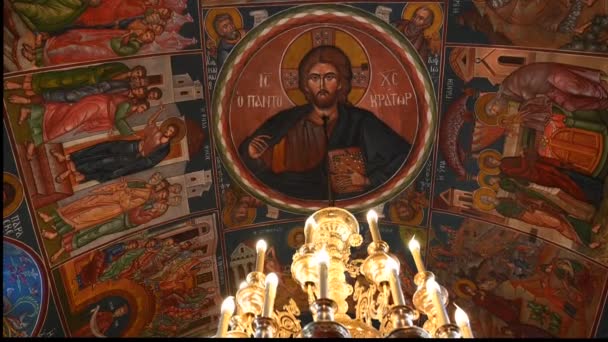 Voûte Peinte Une Église Orthodoxe Des Images Fullhd Haute Qualité — Video