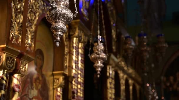 Censery Řecké Ortodoxní Církvi Vysoce Kvalitní Fullhd Záběry — Stock video