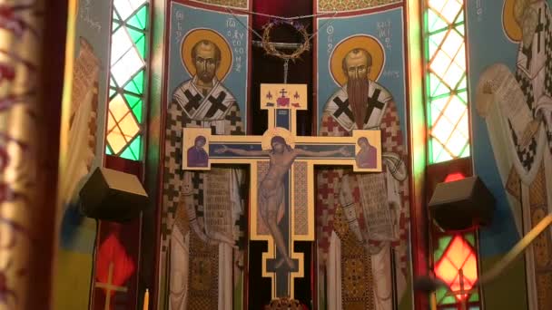 Ikony Řecké Ortodoxní Církvi Vysoce Kvalitní Fullhd Záběry — Stock video