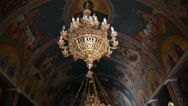Lysekrone Den Ortodokse Kirke Høj Kvalitet Fullhd Optagelser – Stock-video
