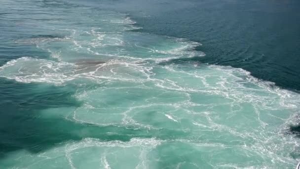 Ślad Morzu Przelatującego Statku Wysokiej Jakości Materiał Filmowy Fullhd — Wideo stockowe