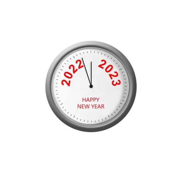 Rok 2022 Rok 2023 Liczby Zegarze Ściennym Szczęśliwego Nowego Roku — Zdjęcie stockowe