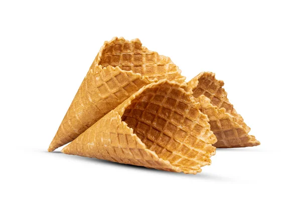 Lot Ice Cream Cones Isolated White Background Food Dessert — Zdjęcie stockowe
