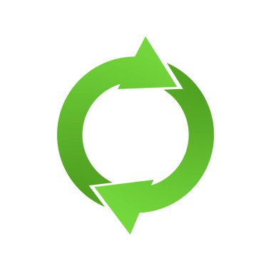 Dönüşüm simgesi. Beyaz bir arka planda izole edilmiş. Çöp ayıklama konsepti. Geri dönüşüm. Ekoloji. Arkaplan.