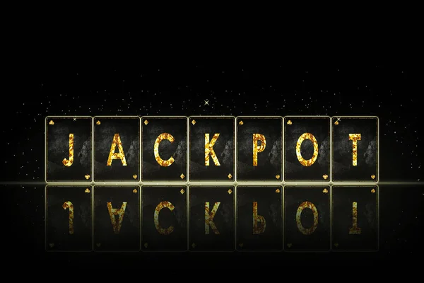 Jackpot Palabra Del Alfabeto Las Cartas Antiguas Sobre Fondo Negro — Foto de Stock