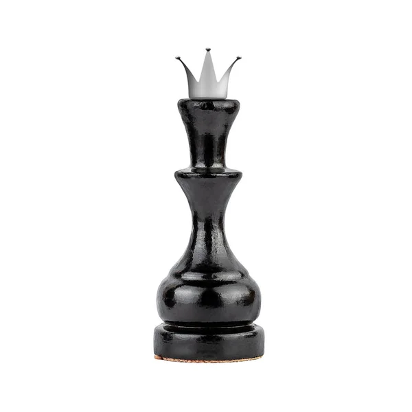 Μαύρο Κομμάτι Ντάμα Σκακιού Απομονωμένο Λευκό Φόντο Αθλητισμός Σκάκι Στοιχείο Εικόνα Αρχείου