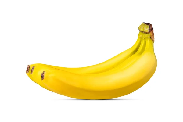 Três Bananas Maduras Isoladas Sobre Fundo Branco Legumes Frutas Alimentos — Fotografia de Stock