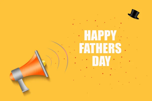 Χαρούμενη Ημέρα Του Πατέρα Background Megafon Και Lettering Πορτοκαλί Φόντο Εικόνα Αρχείου