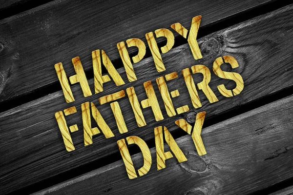 Happy Father Day Background Ξύλινα Γράμματα Σκούρο Ξύλινο Φόντο Διακοπές Royalty Free Εικόνες Αρχείου