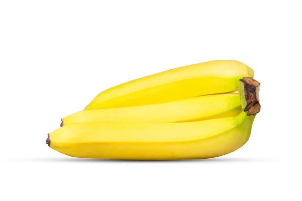 Tres Plátanos Maduros Aislados Sobre Fondo Blanco Verduras Frutas Comida —  Fotos de Stock
