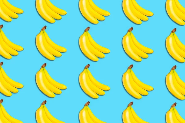 Лот Стиглих Бананів Банани Синьому Фоні Фруктовий Фон Овочі Фрукти — стокове фото