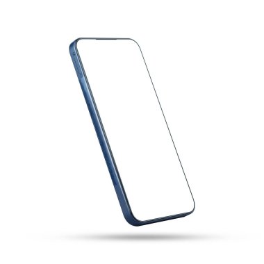 Havada, parlak beyaz ekranlı mavi bir cep telefonu, zahmetsizce süzülüyor gibi görünüyor, dikkatleri üzerine çekiyor