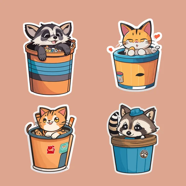 cute animal stickers - vector illustration Discover the charm of our Cute Cat Stickers - Vector Illustration set. These delightful feline-themed illustrations capture the playful and endearing qualities of cats in a versatile vector format