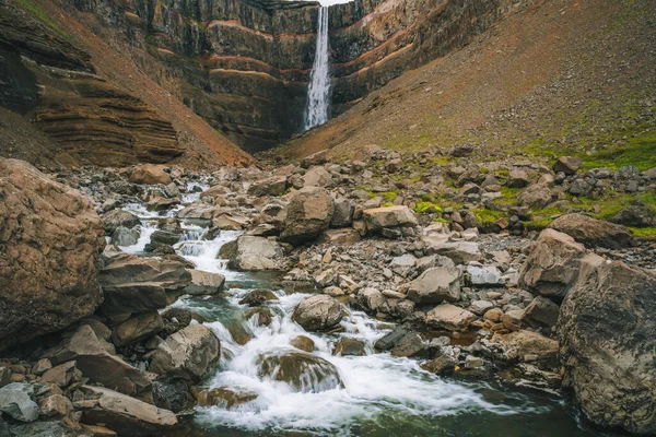 Der Hengifoss Wasserfall Ost Island Hengifoss Ist Der Dritthöchste Wasserfall — Stockfoto