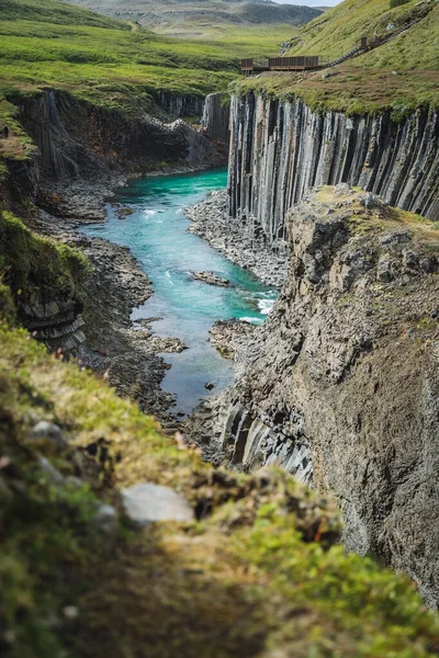 Studlagil Basalt Φαράγγι Ισλανδία Ένα Από Πιο Επικά Και Θαυμάσια — Φωτογραφία Αρχείου
