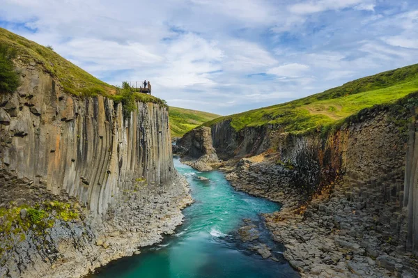 Impresionante Cañón Studlagil Río Jokulsa Jokuldalur Islandia Imagen de stock