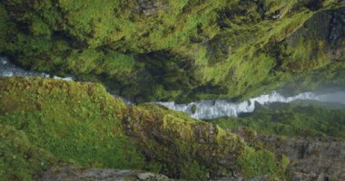 Scenic footage from the Glymur waterfall in Iceland.