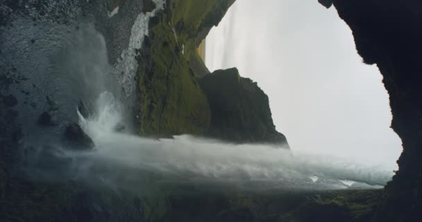 Belle Cascade Cachée Kvernufoss Dans Région Sud Islande — Video