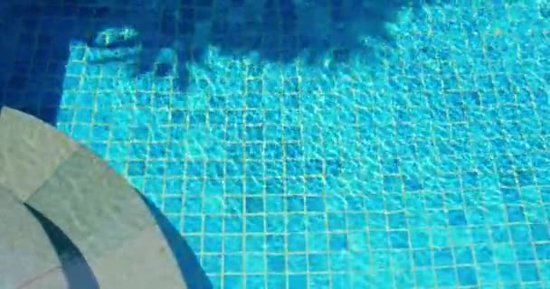 Water Ripple Swimming Pool Stairs Get Water Calm Splash Blue — Stockvideo