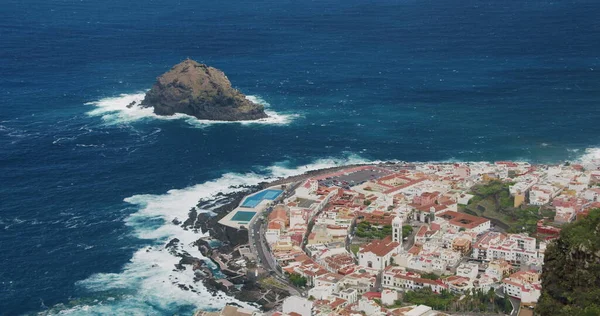 Vista Sobre Cidade Garachico Cima Oceano Atlântico Norte Tenerife Ilhas — Fotografia de Stock