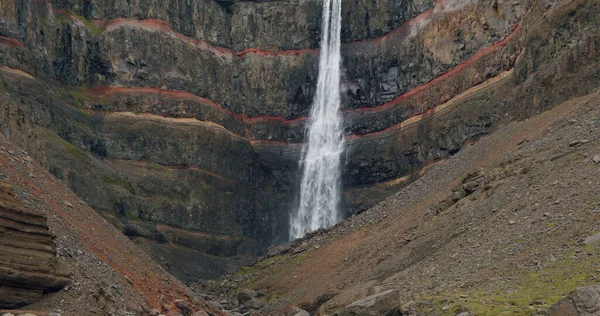 Hengifoss Waterfall Östra Island Närbild — Stockfoto