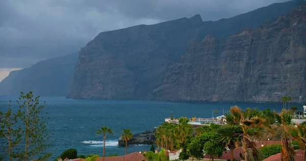 Wind Stormy Weather Tenerife Sunset Blue Hour Los Gigantes Cliffs — 스톡 사진