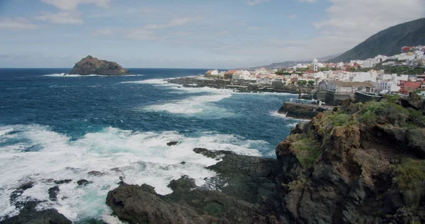 Waterfront Beautiful Garachico Town Volcanic Shore Tenerife Canary Islands — 스톡 사진