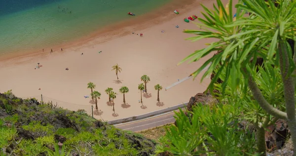 Melhor Praia Mundo Vista Costa Tenerife Ondas Oceânicas Cair Praia — Fotografia de Stock