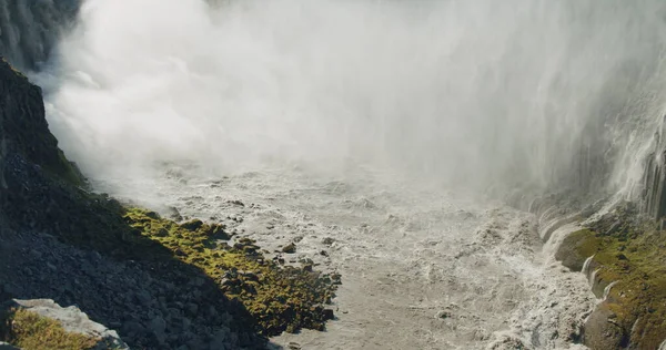 Island Riging Dettifoss Vodopád Kaňon Horskou Řekou Evropa — Stock fotografie