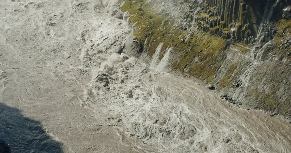 Río Montaña Cañón Poderosa Cascada Dettifoss Islandia — Foto de Stock