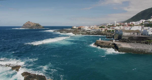 Waterfront Beautiful Garachico Town Volcanic Shore Tenerife Canary Islands — 스톡 사진