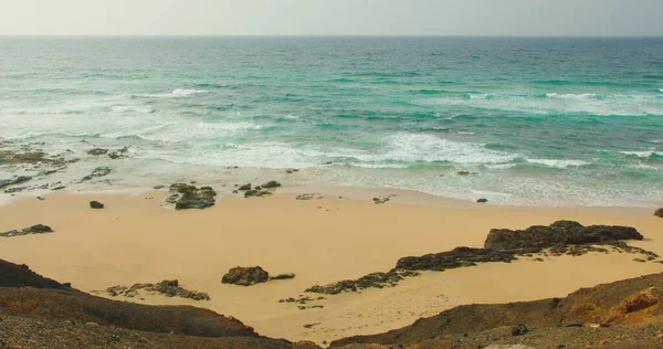 Beach Turquoise Water Fuerteventura Island Spain Canaries Sand Paradise Seashore — 스톡 사진