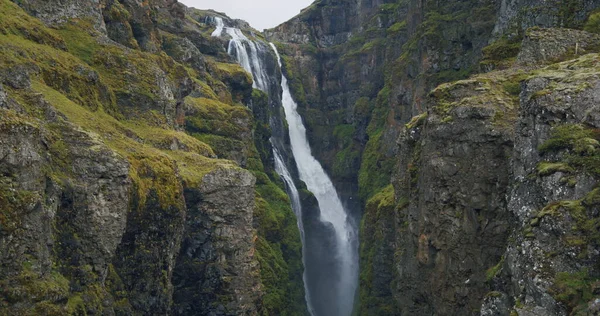 Second Tallest Icelandic Waterfall Glymur Majestic Valley Iceland View Waterfall — Stock Photo, Image