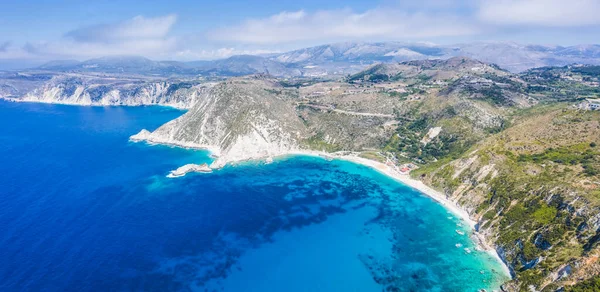 Panorama Aéreo Praia Petani Kefalonia Ilhas Jónicas Grécia — Fotografia de Stock