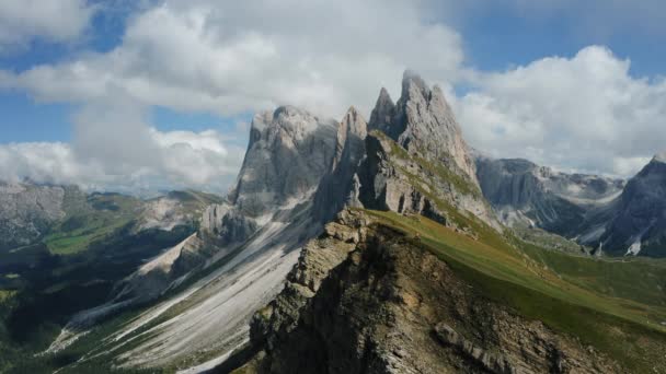 Cime Seceda Furchetta Trentino Alto Adige Alpi Dolomiti Alto Adige — Video Stock