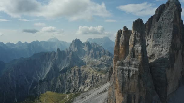 Tre Cime Lavaredo Dan Yaklaşıyor Güney Tirol Avrupa Talya Sexten — Stok video